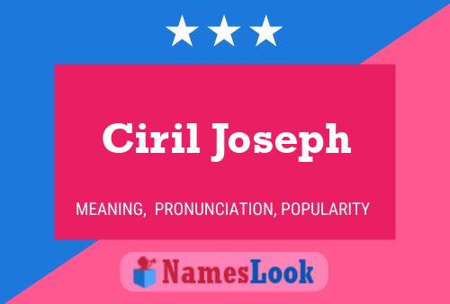 Poster del nome Ciril Joseph