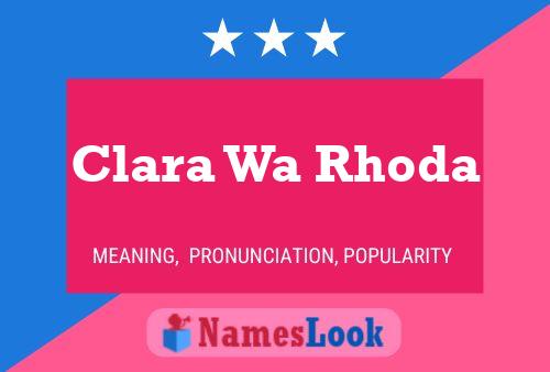 Poster del nome Clara Wa Rhoda