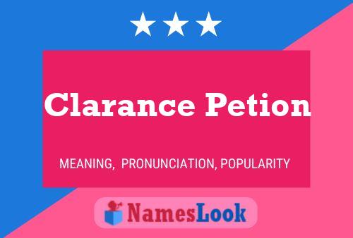 Poster del nome Clarance Petion