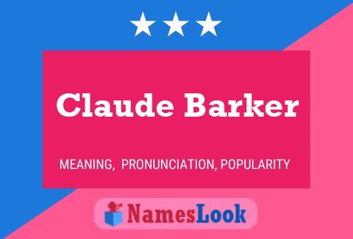 Poster del nome Claude Barker