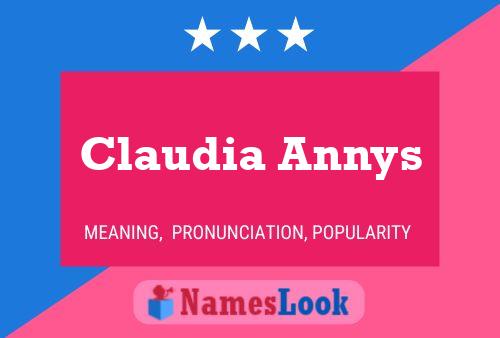 Poster del nome Claudia Annys