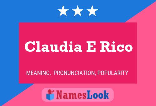 Poster del nome Claudia E Rico