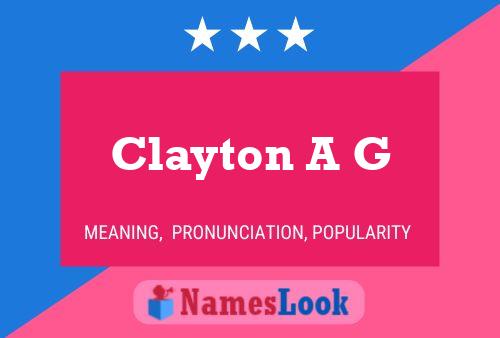 Poster del nome Clayton A G