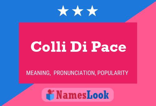 Poster del nome Colli Di Pace