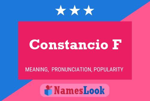 Poster del nome Constancio F