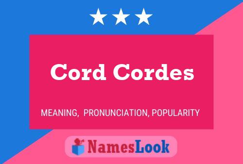 Poster del nome Cord Cordes