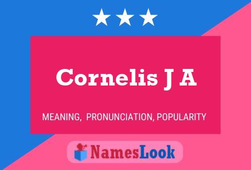 Poster del nome Cornelis J A