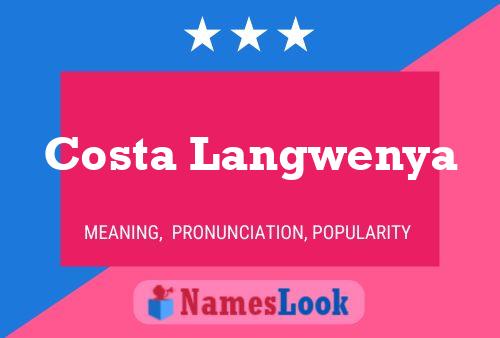 Poster del nome Costa Langwenya