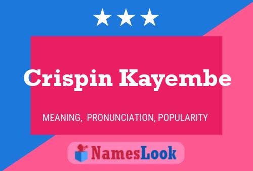 Poster del nome Crispin Kayembe