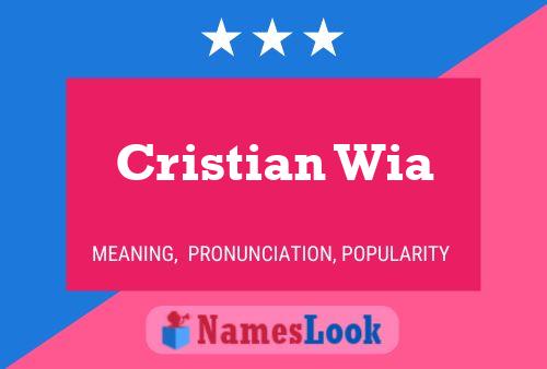 Poster del nome Cristian Wia