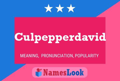 Poster del nome Culpepperdavid