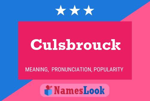 Poster del nome Culsbrouck