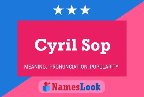 Poster del nome Cyril Sop