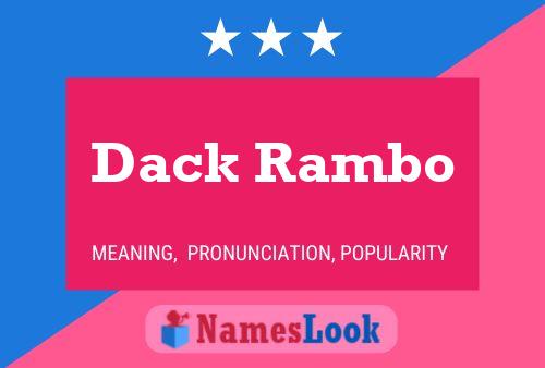 Poster del nome Dack Rambo