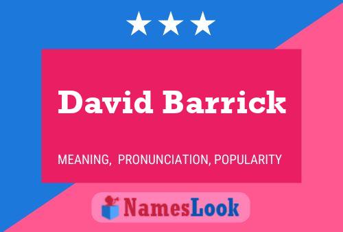 Poster del nome David Barrick