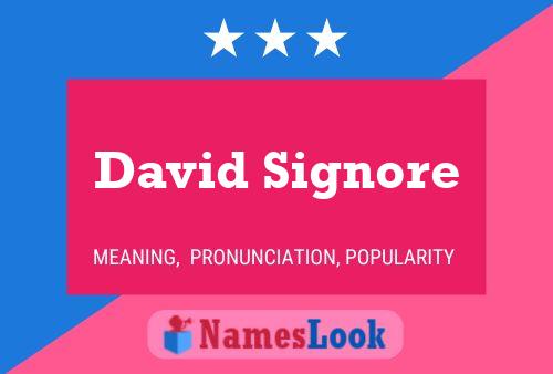 Poster del nome David Signore