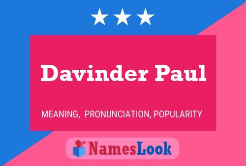 Poster del nome Davinder Paul