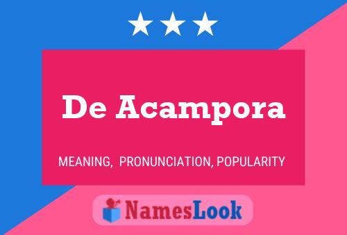 Poster del nome De Acampora