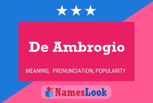 Poster del nome De Ambrogio