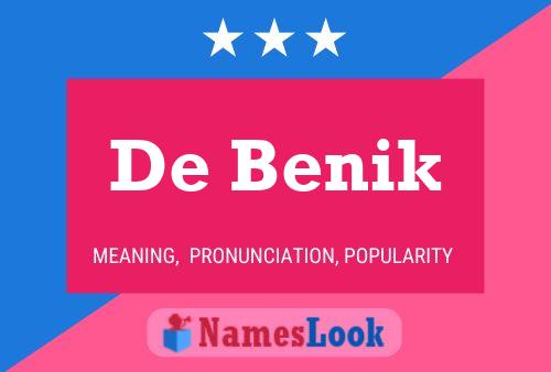 Poster del nome De Benik