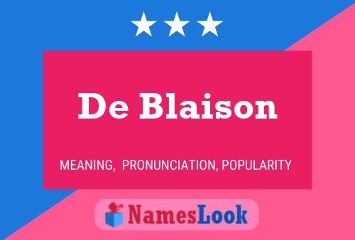 Poster del nome De Blaison