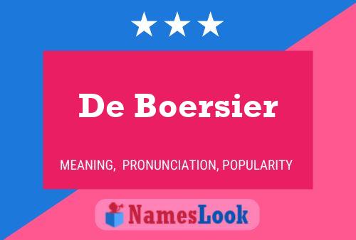 Poster del nome De Boersier