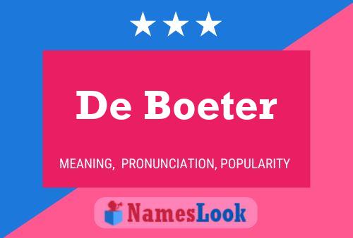 Poster del nome De Boeter