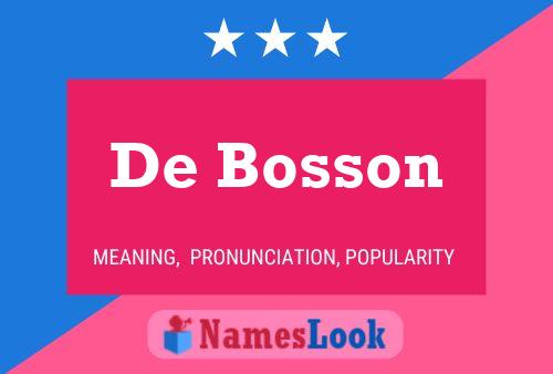 Poster del nome De Bosson