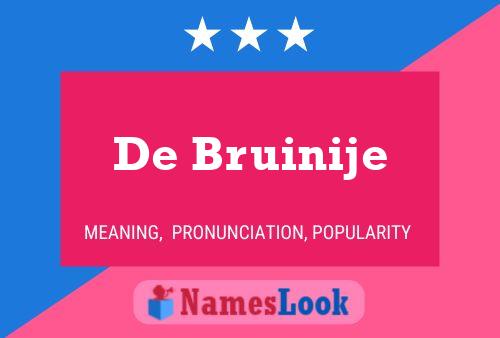 Poster del nome De Bruinije