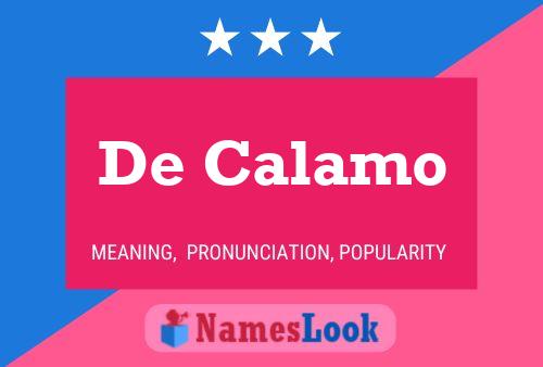 Poster del nome De Calamo