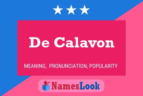 Poster del nome De Calavon