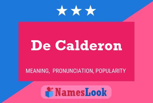 Poster del nome De Calderon