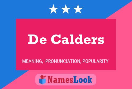 Poster del nome De Calders