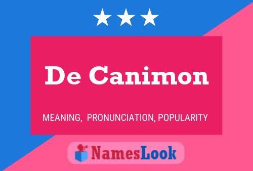 Poster del nome De Canimon