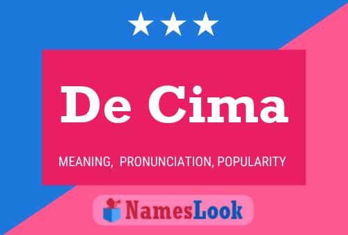 Poster del nome De Cima