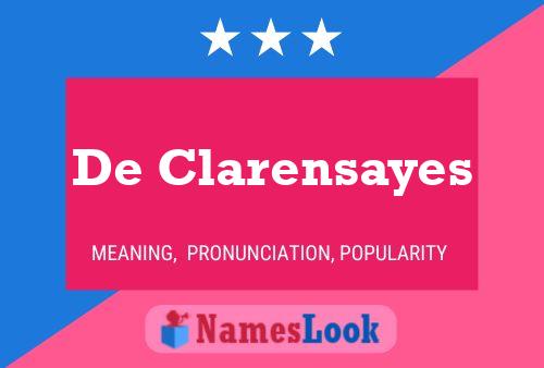 Poster del nome De Clarensayes