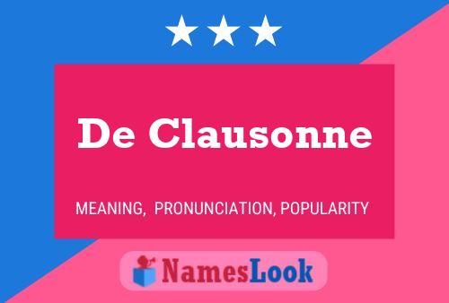 Poster del nome De Clausonne