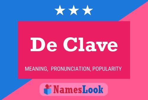 Poster del nome De Clave