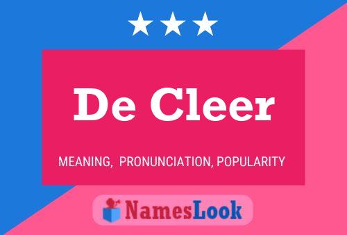 Poster del nome De Cleer