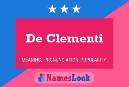 Poster del nome De Clementi