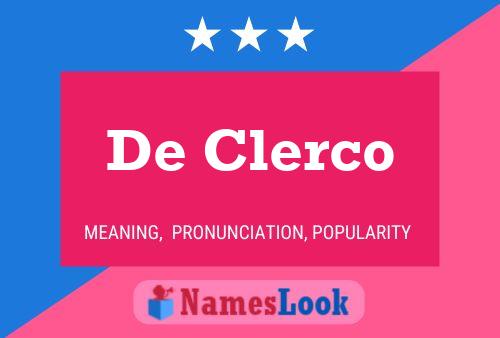 Poster del nome De Clerco