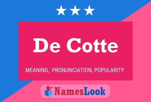 Poster del nome De Cotte