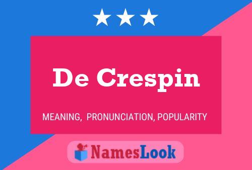 Poster del nome De Crespin