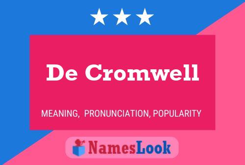 Poster del nome De Cromwell