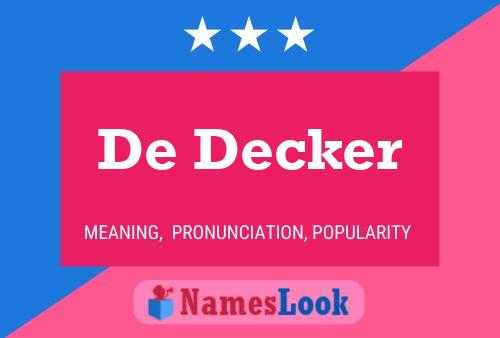 Poster del nome De Decker