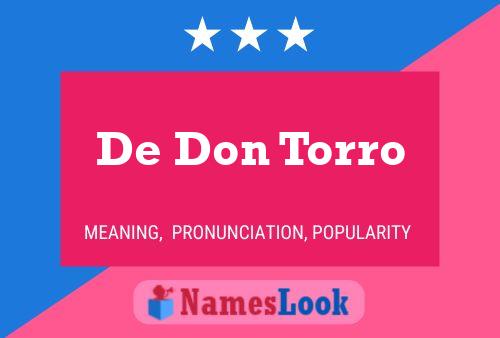 Poster del nome De Don Torro