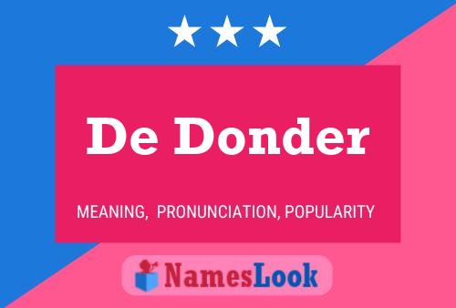 Poster del nome De Donder