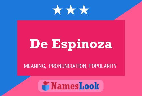 Poster del nome De Espinoza