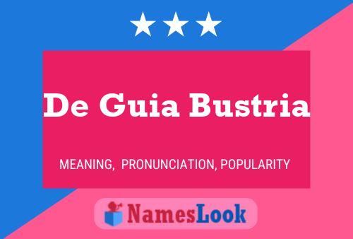 Poster del nome De Guia Bustria