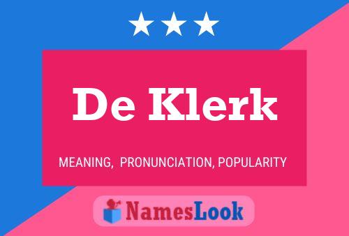 Poster del nome De Klerk